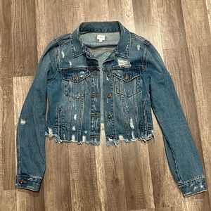 Sneak Peek Blue Distressed Jean Jacket